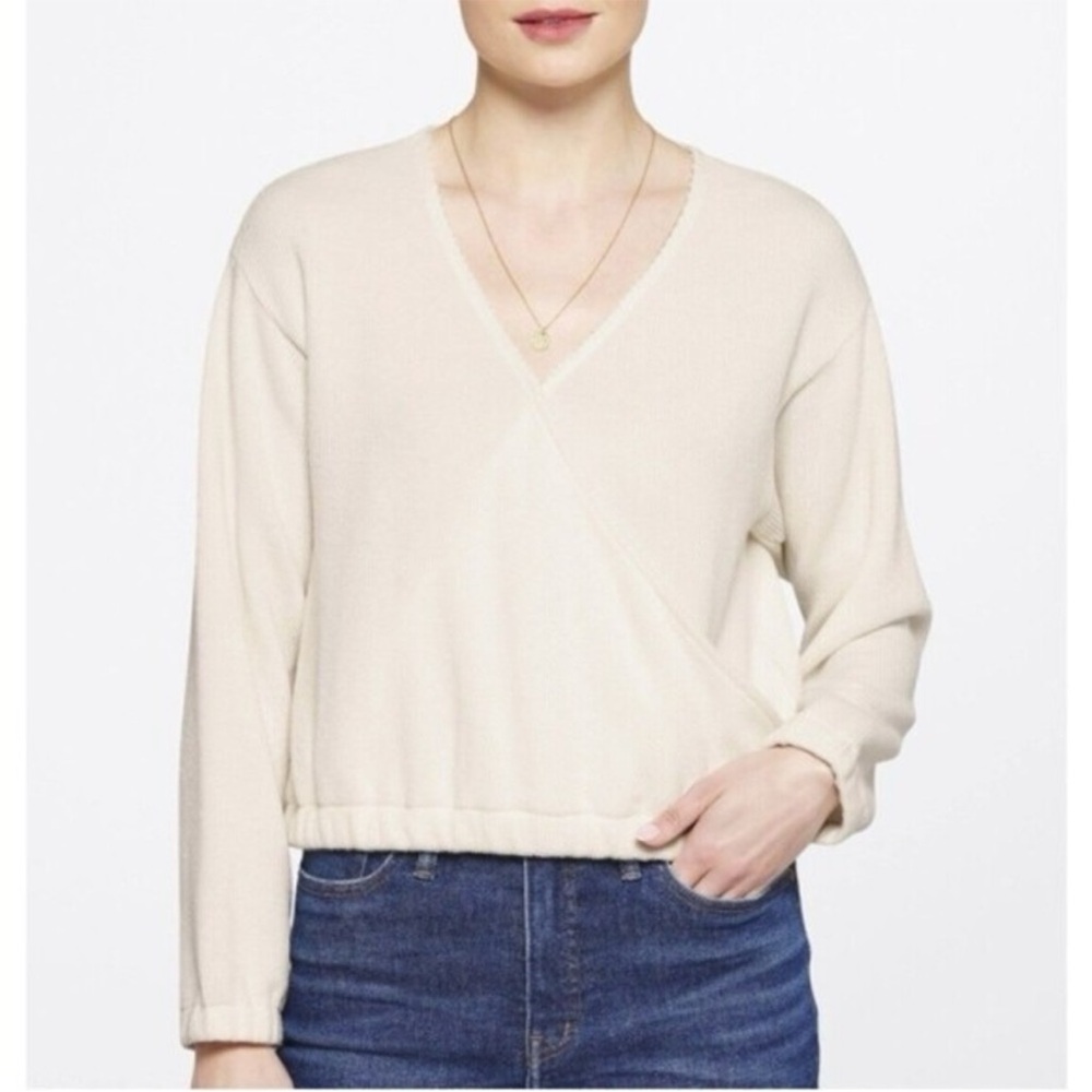 Madewell- Cream Wrap Sweater